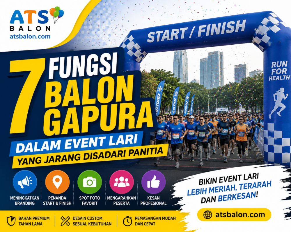 Balon gapura pada area start dan finish event lari